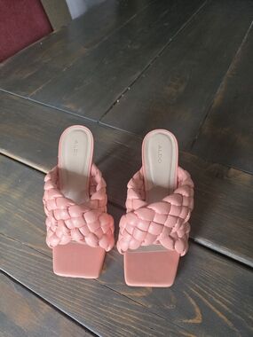 ALDO Pink Braided Slide Mules